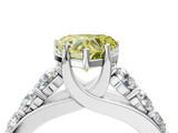 White gold Fancy Yellow Heart  Cut Diamond Engagement Ring with Pavé Band and Four-Prong Setting_7