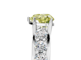 White gold Fancy Yellow Heart  Cut Diamond Engagement Ring with Pavé Band and Four-Prong Setting_8