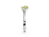White gold Fancy Yellow Heart Cut Diamond Engagement Ring with Side Stone Accents and Four-Prong Setting_14