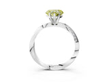 White gold Fancy Yellow Heart Cut Diamond Engagement Ring with Side Stone Accents and Four-Prong Setting_15