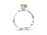 White gold Fancy Yellow Heart Cut Diamond Engagement Ring with Side Stone Accents and Four-Prong Setting_27