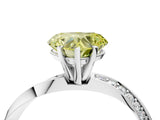 White gold Fancy Yellow Heart Cut Diamond Engagement Ring with Side Stone Accents and Four-Prong Setting_28