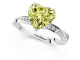 White gold Fancy Yellow Heart Cut Diamond Engagement Ring with Side Stone Accents and Four-Prong Setting_50