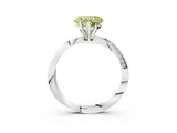 White gold Fancy Yellow Heart Cut Diamond Engagement Ring with Side Stone Accents and Four-Prong Setting_52