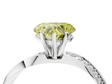 White gold Fancy Yellow Heart Cut Diamond Engagement Ring with Side Stone Accents and Four-Prong Setting_53