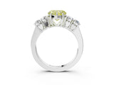 White gold Fancy Yellow Heart  Cut Diamond Five-Stone Prong Set White Gold Ring_30