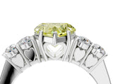 White gold Fancy Yellow Heart  Cut Diamond Five-Stone Prong Set White Gold Ring_31
