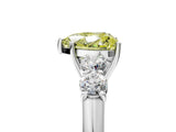 White gold Fancy Yellow Heart  Cut Diamond Five-Stone Prong Set White Gold Ring_32