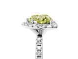 White gold Fancy Yellow Heart  Cut Diamond Floral Halo Engagement Ring with Pavé Band and Prong Setting_54