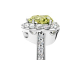 White gold Fancy Yellow Heart Cut Diamond Floral Halo Ring with Pavé Band and Prong Setting_12