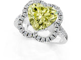 White gold Fancy Yellow Heart Cut Diamond Floral Halo Split Shank Prong Setting Ring_13