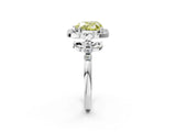 White gold Fancy Yellow Heart Cut Diamond Floral Halo Split Shank Prong Setting Ring_14