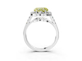 White gold Fancy Yellow Heart Cut Diamond Floral Halo Split Shank Prong Setting Ring_15