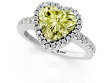 White gold Fancy Yellow Heart Cut Diamond Halo Engagement Ring with Pavé Band and Prong Setting_52