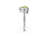 White gold Fancy Yellow Heart Cut Diamond Halo Engagement Ring with Pavé Band and Prong Setting_53