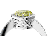 White gold Fancy Yellow Heart Cut Diamond Halo Engagement Ring with Pavé Band and Prong Setting_55