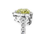 White gold Fancy Yellow Heart Cut Diamond Halo Engagement Ring with Pavé Band and Prong Setting_56