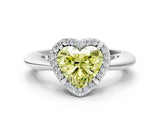 White gold Fancy Yellow Heart  Cut Diamond Halo Engagement Ring with Split Shank and Four-Prong Setting_90