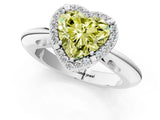 White gold Fancy Yellow Heart  Cut Diamond Halo Engagement Ring with Split Shank and Four-Prong Setting_91