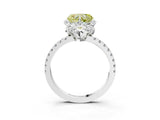 White gold Fancy Yellow Heart Cut Diamond Halo Pave Band with Four-Prong Setting_6