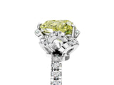 White gold Fancy Yellow Heart Cut Diamond Halo Pave Band with Four-Prong Setting_8
