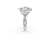 White gold Fancy Yellow Heart Cut Diamond Halo Ring with Pavé Band and Four-Prong Setting_55