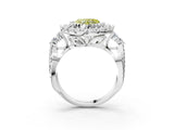 White gold Fancy Yellow Heart Cut Diamond Halo Ring with Pavé Band and Four-Prong Setting_56