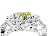 White gold Fancy Yellow Heart Cut Diamond Halo Ring with Pavé Band and Four-Prong Setting_57