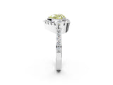 White gold Fancy Yellow Heart Cut Diamond Halo Ring with Pavé Band and Prong Setting_14