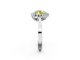 White gold Fancy Yellow Heart  Cut Diamond Halo Ring with Round Brilliant Halo and Solitaire Band_74