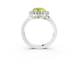 White gold Fancy Yellow Heart  Cut Diamond Halo Ring with Round Brilliant Halo and Solitaire Band_75