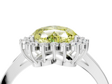 White gold Fancy Yellow Heart  Cut Diamond Halo Ring with Round Brilliant Halo and Solitaire Band_77
