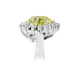 White gold Fancy Yellow Heart  Cut Diamond Halo Ring with Round Brilliant Halo and Solitaire Band_78