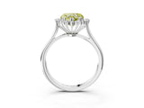 White gold Fancy Yellow Heart  Cut Diamond Halo Ring with Solitaire Band and Prong Setting_56