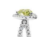 White gold Fancy Yellow Heart Cut Diamond Halo Ring with Split Shank Pavé Band and Prong Setting_84