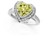 White gold Fancy Yellow Heart Cut Diamond Halo Ring with Split Shank and Four-Prong Setting_80