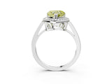 White gold Fancy Yellow Heart Cut Diamond Halo Ring with Split Shank and Four-Prong Setting_82