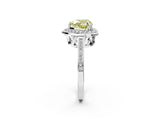 White gold Fancy Yellow Heart Cut Diamond Halo Ring with Split Shank and Four-Prong Setting_82