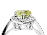 White gold Fancy Yellow Heart Cut Diamond Halo Ring with Split Shank and Four-Prong Setting_83
