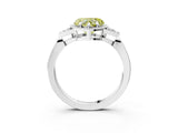 White gold Fancy Yellow Heart Cut Diamond Halo Ring with Tapered Band and Four-Prong Setting_34