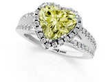 White gold Fancy Yellow Heart Cut Diamond Halo Split Shank Engagement Ring_52