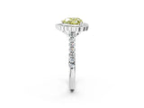 White gold Fancy Yellow Heart  Cut Diamond Milgrain Floral Halo Engagement Ring with Pavé Band_17