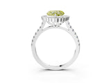 White gold Fancy Yellow Heart  Cut Diamond Milgrain Floral Halo Engagement Ring with Pavé Band_18