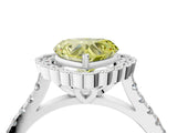 White gold Fancy Yellow Heart  Cut Diamond Milgrain Floral Halo Engagement Ring with Pavé Band_19