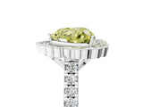White gold Fancy Yellow Heart  Cut Diamond Milgrain Floral Halo Engagement Ring with Pavé Band_20