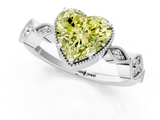 White gold Fancy Yellow Heart  Cut Diamond Milgrain Marquise Band with Prong Setting_4