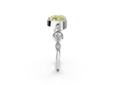 White gold Fancy Yellow Heart  Cut Diamond Milgrain Marquise Band with Prong Setting_5