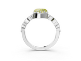 White gold Fancy Yellow Heart  Cut Diamond Milgrain Marquise Band with Prong Setting_6