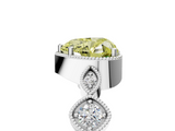 White gold Fancy Yellow Heart  Cut Diamond Milgrain Marquise Band with Prong Setting_8
