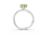 White gold Fancy Yellow Heart  Cut Diamond Pavé Band Ring with Four-Prong Setting_27